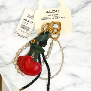 Aldo Red and Green Cherry Key Holder NWT